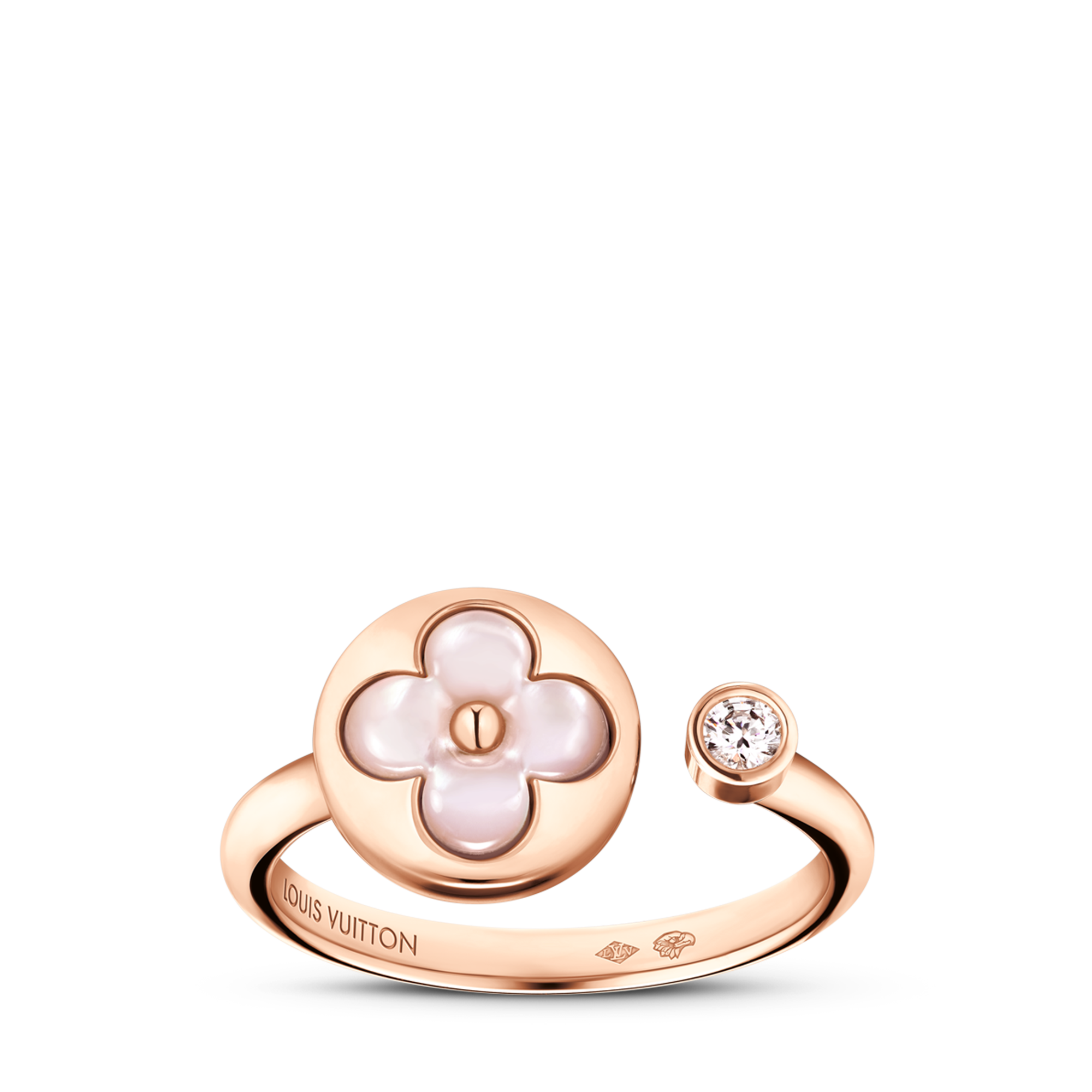 Color Blossom Mini Sun Ring, Pink Gold, Pink Mother-of-Pearl and